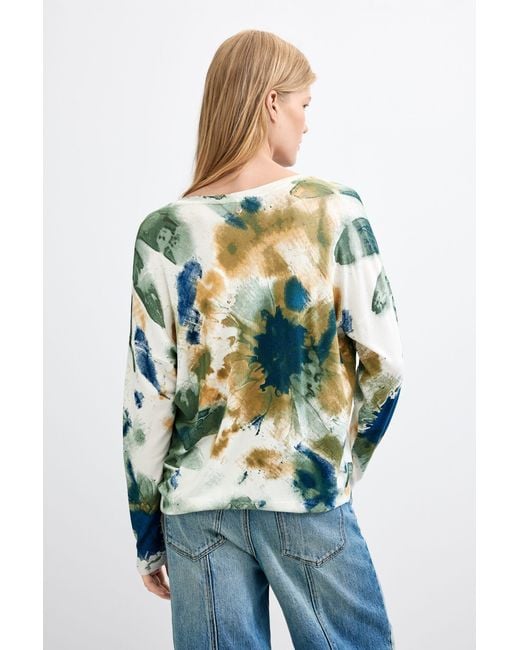 Desigual Blue Thin Printed Sweater