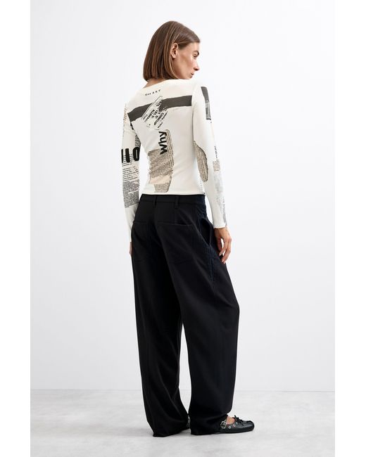 Desigual Blue Straight Long Trousers