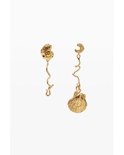 Desigual Metallic Irregular Shell Earrings Zalio