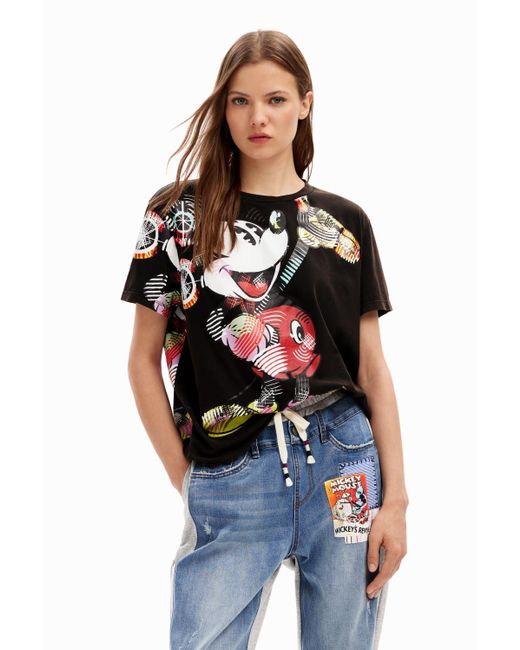 Desigual Black Arty Mickey Mouse T-shirt