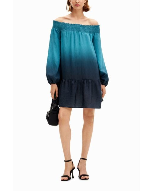 Desigual Blue Short Bandeau Dress