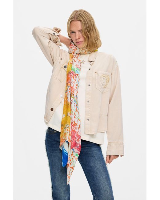 Desigual Blue Rectangular Foulard Lacroix, Viscose