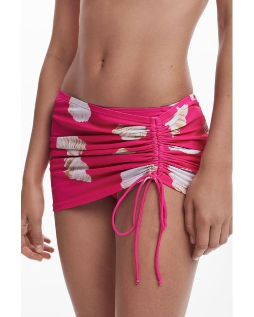 Desigual Red Mini Skirt Shells
