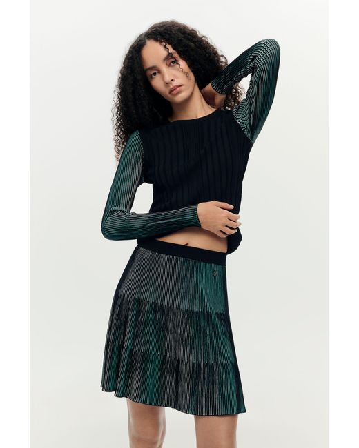 Desigual Blue Short Pleated Skirt