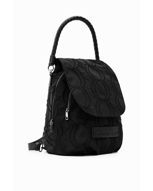 Desigual Black Multi-Position Circle Backpack, Polyester