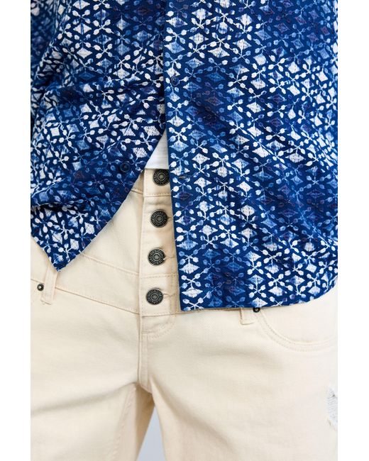 Desigual Blue Geometric Print Shirt for men