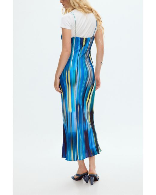 Desigual Blue Combined Dress, Viscose