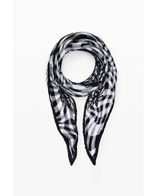 Desigual Blue Tartan Scarf, Polyester