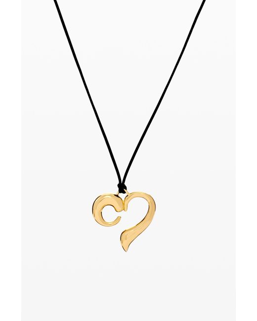 Desigual Black Heart Pendant Zalio Cord