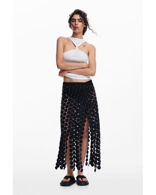 Desigual White Catwalk Skirt, Polyester