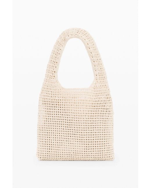 Desigual White Crochet Bag With Flowers, Cotton
