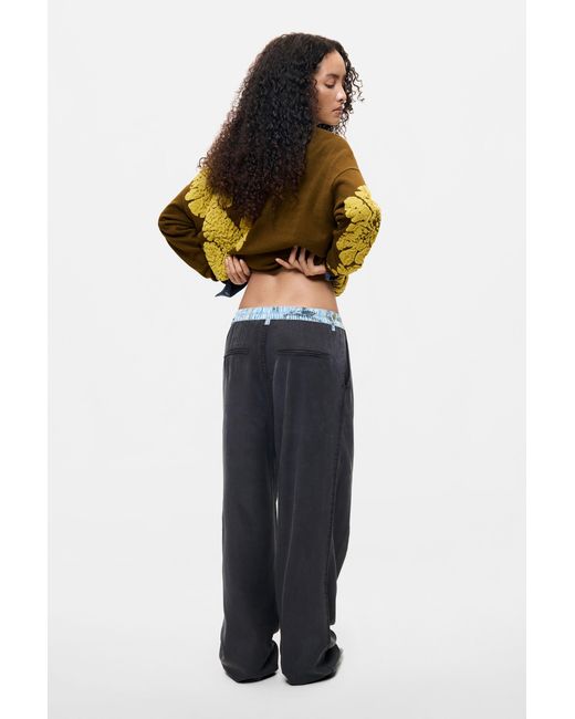 Desigual Black Straight Pants, Lyocell
