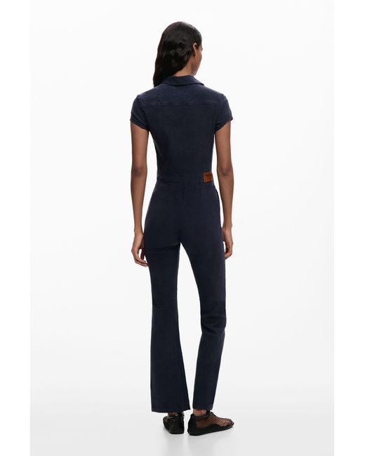 Desigual Blue Long Jumpsuit Zipper