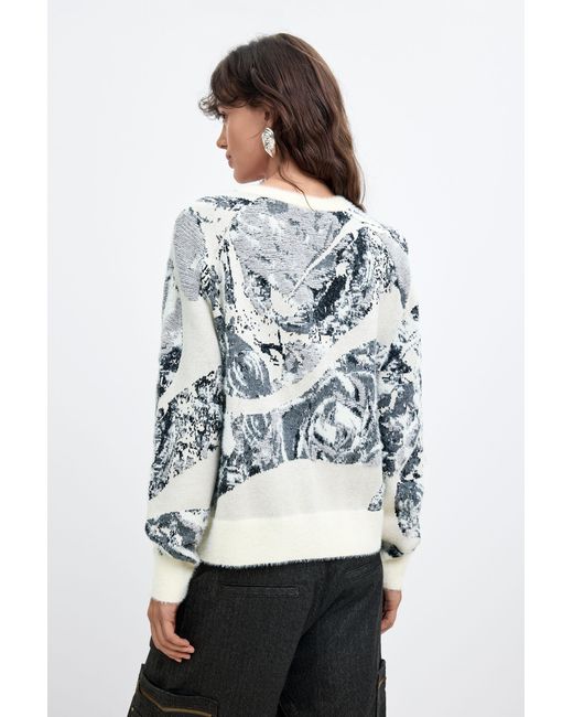 Desigual White Jacquard Sweater M. C. Lacroix