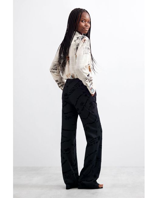 Desigual Blue Long Printed Trousers