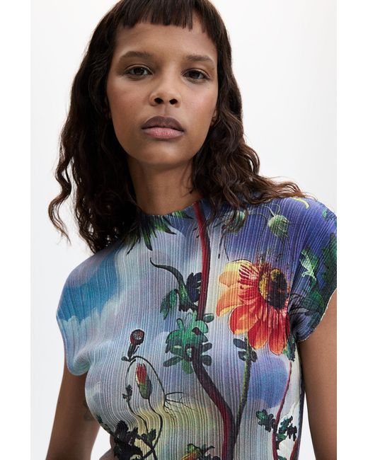 Desigual Blue Printed T-Shirt