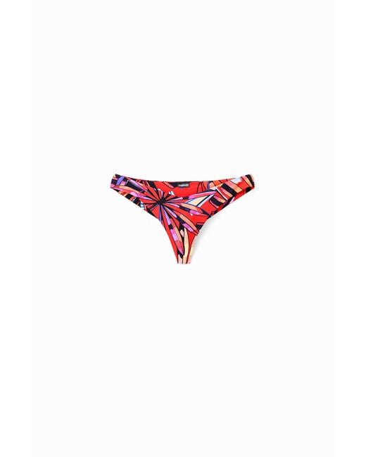 Desigual Red Tropical Bikini Bottoms