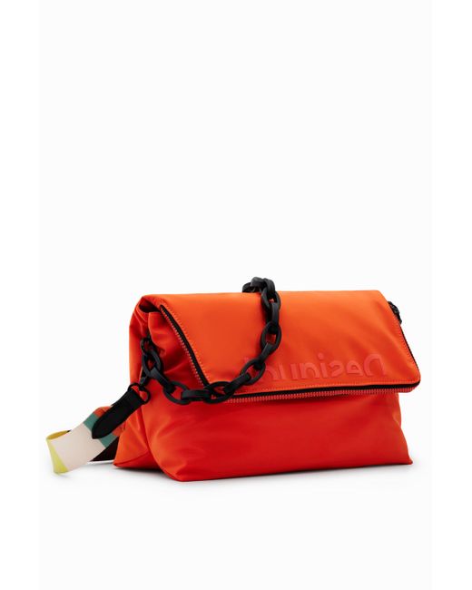 Desigual Red Large Plain Lightweight Crossbody Bag