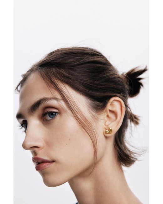 Pendientes Botón Corazón Baño Oro Zalio Desigual de color Multicolor