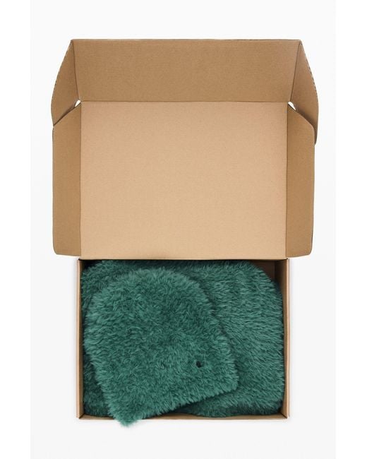 Desigual Green Pack Cropped Sweater And Beanie, Polyester