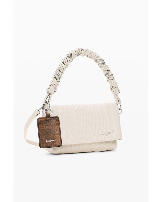 Desigual White Medium Embossed Bag, Polyurethane