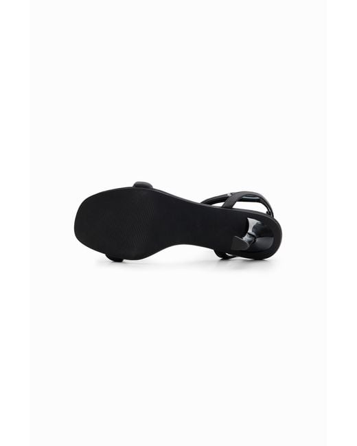 Desigual Black Ankle Strap Heeled Sandal, Polyester