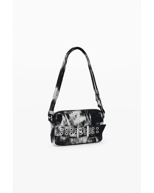 Desigual White Small Textured Crossbody Wallet