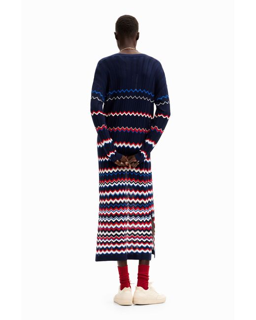 Desigual Blue Wave Midi Jacket, Viscose