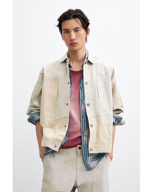 Desigual Blue Patchwork Pants, Cotton for men