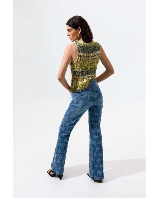 Desigual Blue Flared Denim Trousers