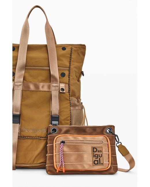Desigual Natural Large Nylon Backpack, Polyester