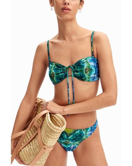 Desigual Blue Tie-Dye Bikini Bottom