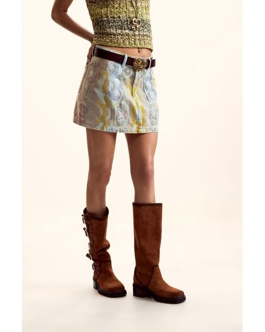 Desigual Blue Short Skirt Mr. Christian Lacroix, Cotton