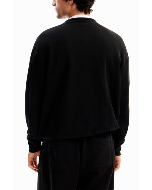 Desigual Black Patchwork Message Sweatshirt for men