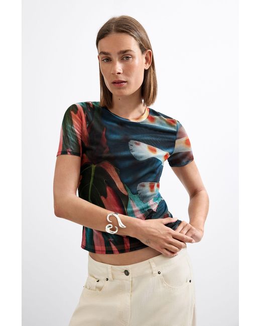 Desigual Black T-Shirt Designed By Mr. Christian Lacroix, Polyester