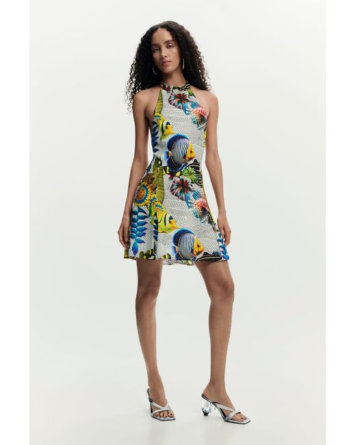 Desigual White Dress Designed By Mr. Christian Lacroix