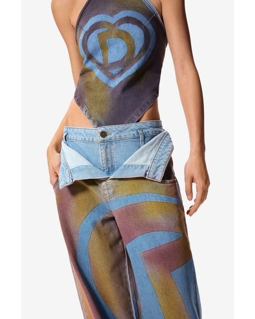 Desigual White Oversized Trousers Masha Popova, Cotton