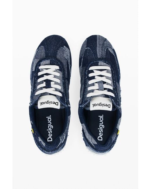 Desigual Blue Denim Patchwork Sneaker