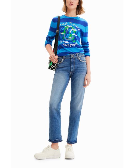 Jersey Corto Rayas Planet Desigual de color Blue