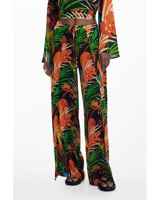 Desigual Black Wrap Long Pants, Viscose