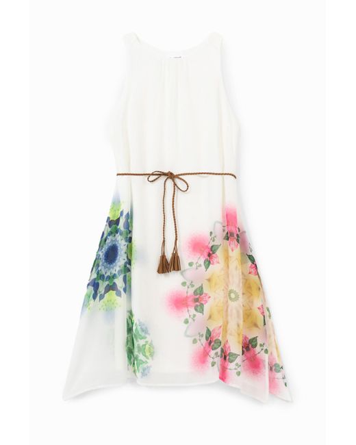 Desigual White Dress With Side Openings