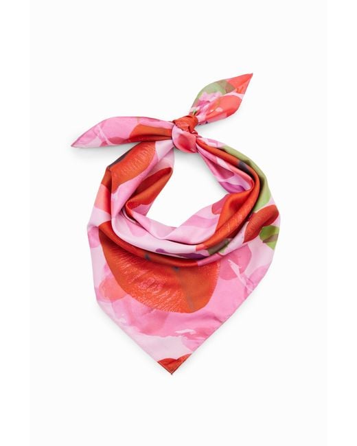 Desigual Red M. Christian Lacroix Square Scarf, Polyester