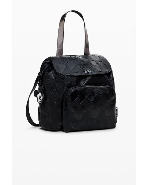 Desigual Black Medium Mickey Bucket Backpack, Polyurethane