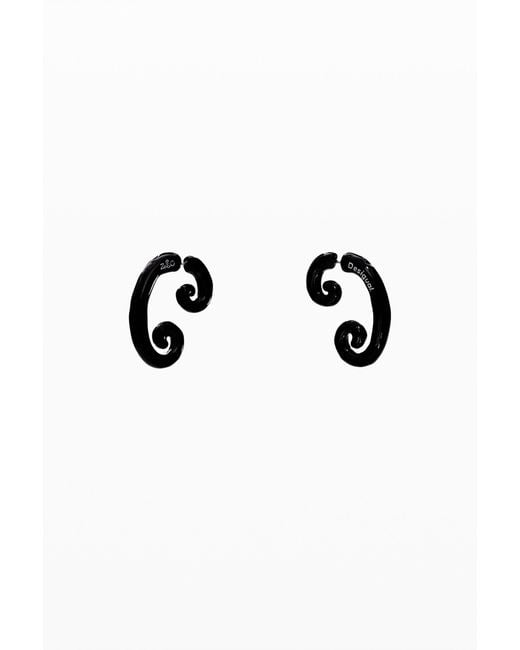 Desigual Black Gala Meyer Hoop Earrings