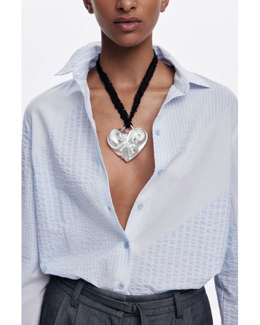 Desigual Black Zalio-Plated Heart Pendant Necklace