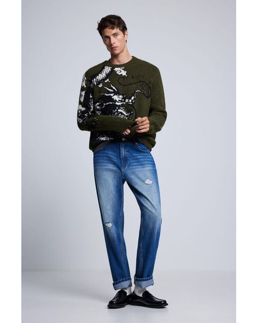 Desigual Blue Double Waist Jeans, Cotton for men