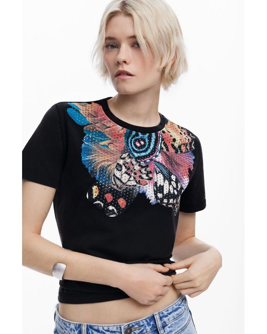 Desigual Blue T-Shirt Designed By Mr. Christian Lacroix