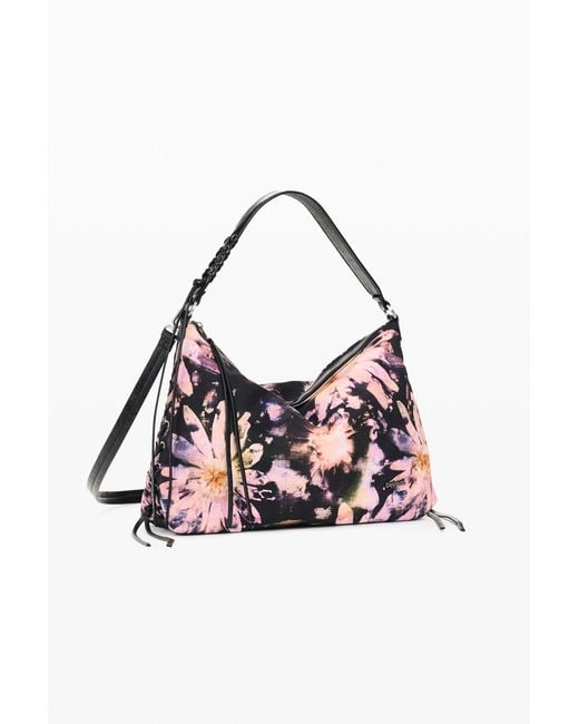 Desigual White Large Printed Bag, Cotton