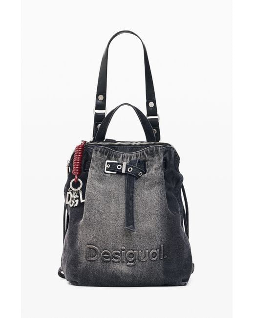Desigual Black Medium Denim Backpack