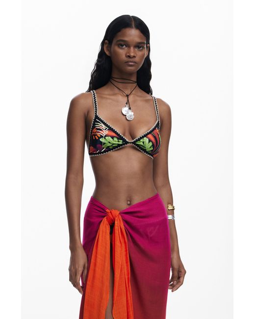 Desigual Red Gradient Pareo, Viscose